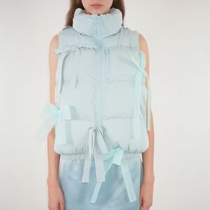 Sandy Liang Marius Vest in ice blue. Size small retail 675$ - comes with tags
